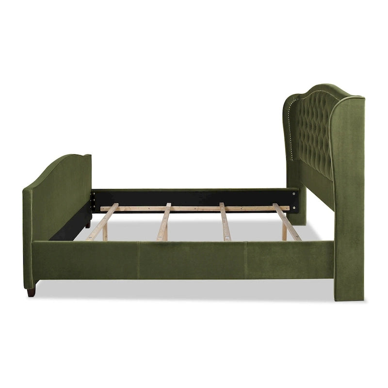 Lit à panneau moderne, cadre de lit avec tête de lit capitonnée, support de plateforme stable, accent de chambre minimaliste et élégant, meuble de couchage confortable pour toutes les pièces