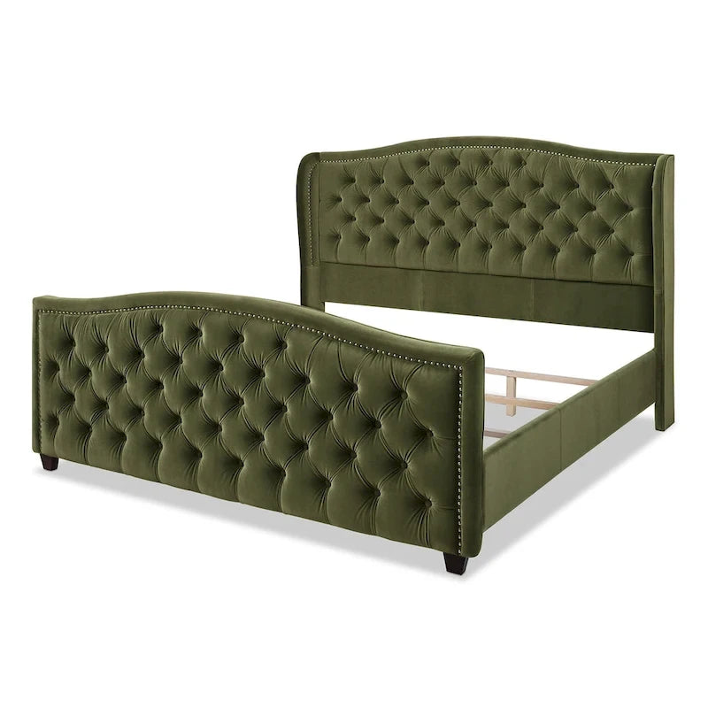 Lit à panneau moderne, cadre de lit avec tête de lit capitonnée, support de plateforme stable, accent de chambre minimaliste et élégant, meuble de couchage confortable pour toutes les pièces