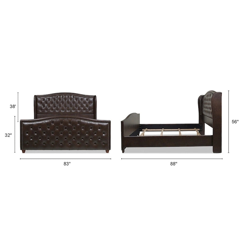 Lit à panneau moderne, cadre de lit avec tête de lit capitonnée, support de plateforme stable, accent de chambre minimaliste et élégant, meuble de couchage confortable pour toutes les pièces