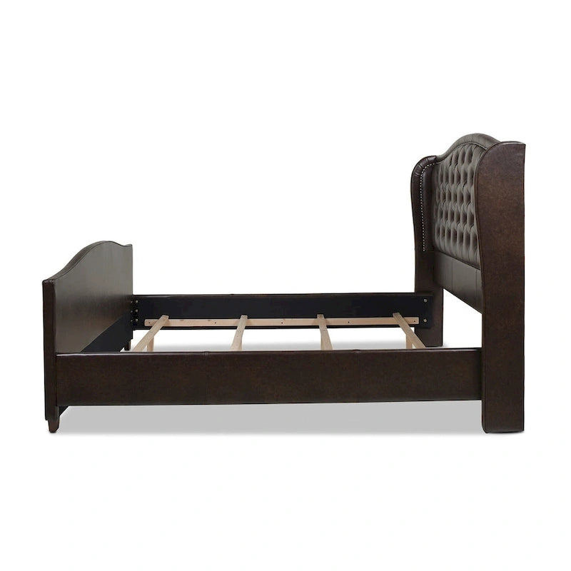 Lit à panneau moderne, cadre de lit avec tête de lit capitonnée, support de plateforme stable, accent de chambre minimaliste et élégant, meuble de couchage confortable pour toutes les pièces