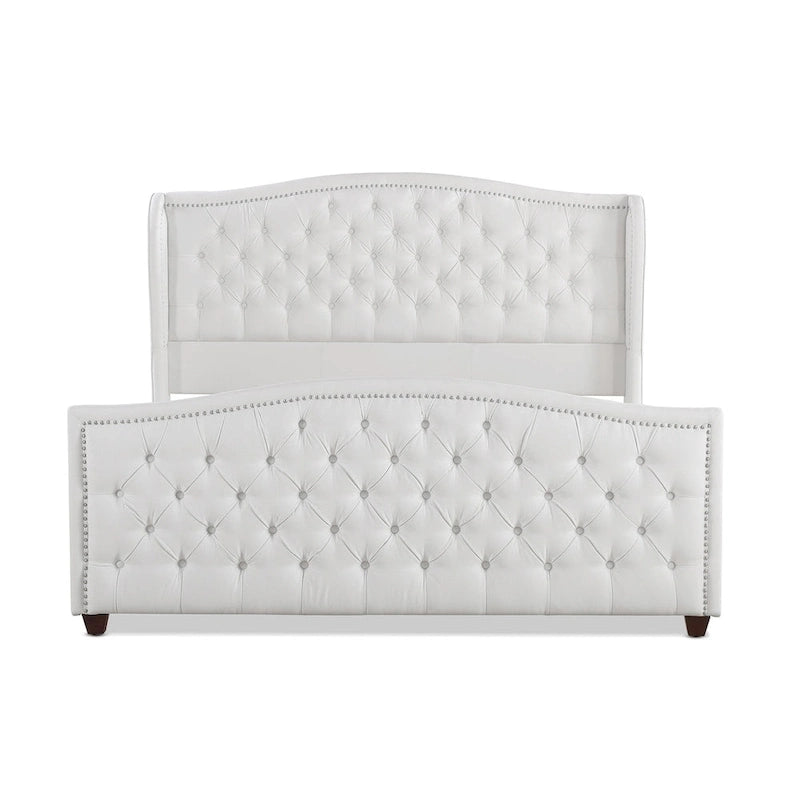 Lit à panneau moderne, cadre de lit avec tête de lit capitonnée, support de plateforme stable, accent de chambre minimaliste et élégant, meuble de couchage confortable pour toutes les pièces