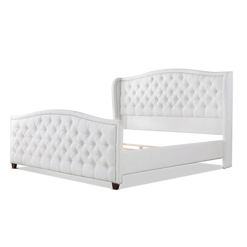 Lit à panneau moderne, cadre de lit avec tête de lit capitonnée, support de plateforme stable, accent de chambre minimaliste et élégant, meuble de couchage confortable pour toutes les pièces