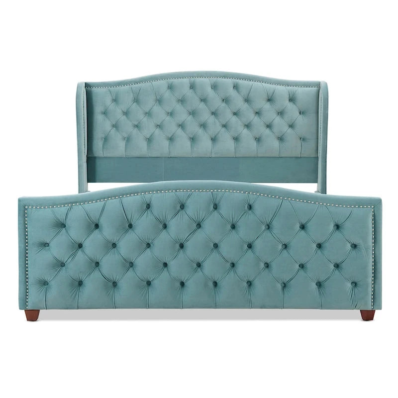 Lit à panneau moderne, cadre de lit avec tête de lit capitonnée, support de plateforme stable, accent de chambre minimaliste et élégant, meuble de couchage confortable pour toutes les pièces