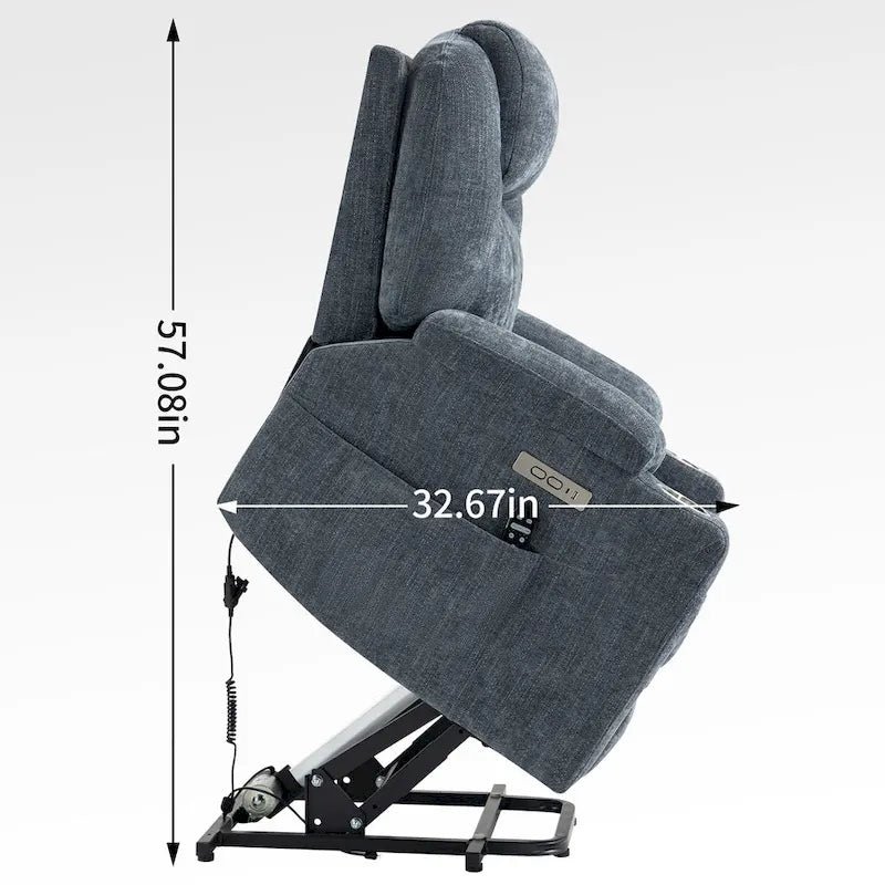 Fauteuil releveur électrique en chenille, capacité jusqu'à 159 kg (350 lb), mécanisme de mouvement robuste avec massage par vibration à 8 points et soutien lombaire