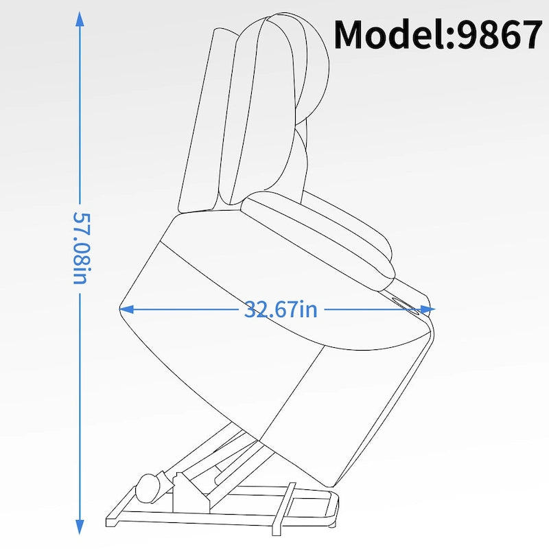 Fauteuil releveur électrique en chenille, capacité jusqu'à 159 kg (350 lb), mécanisme de mouvement robuste avec massage par vibration à 8 points et soutien lombaire
