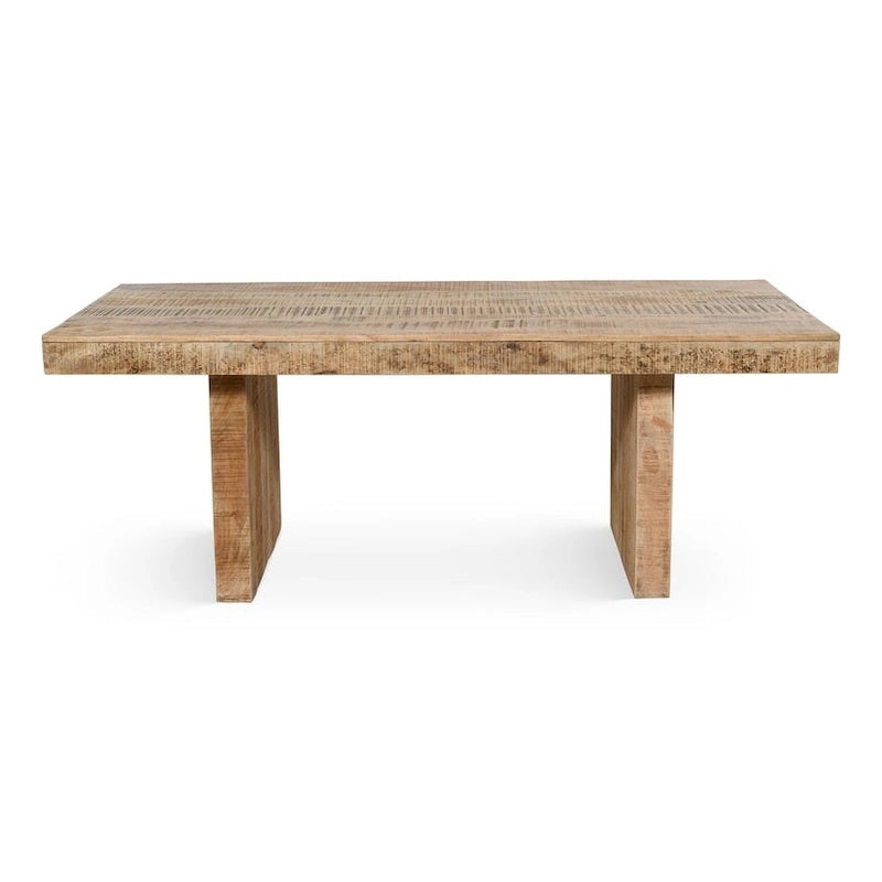 Table de salle à manger faite à la main en bois de manguier massif
