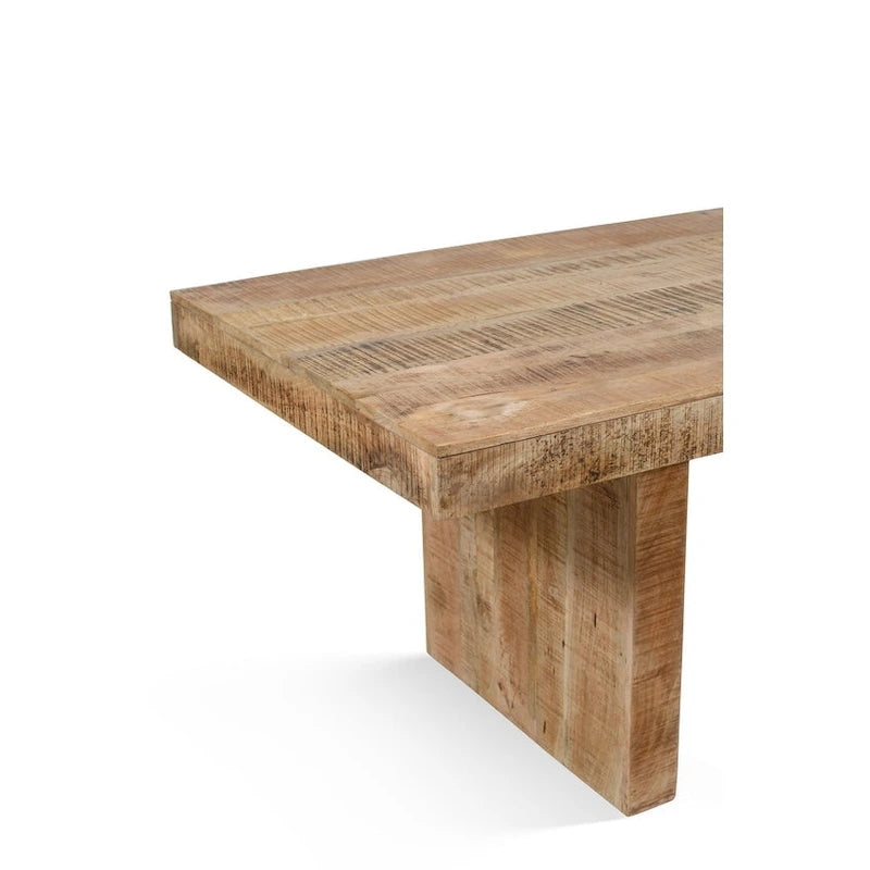 Table de salle à manger faite à la main en bois de manguier massif