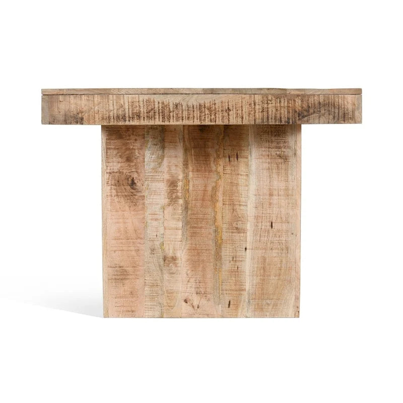 Table de salle à manger faite à la main en bois de manguier massif