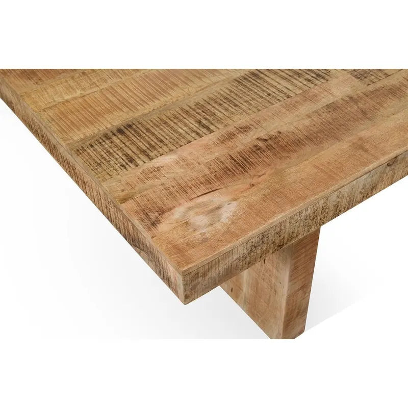 Table de salle à manger faite à la main en bois de manguier massif