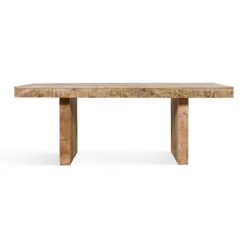Table de salle à manger faite à la main en bois de manguier massif