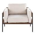 Fauteuil de style ferme, structure en bois et métal, fauteuil rembourré