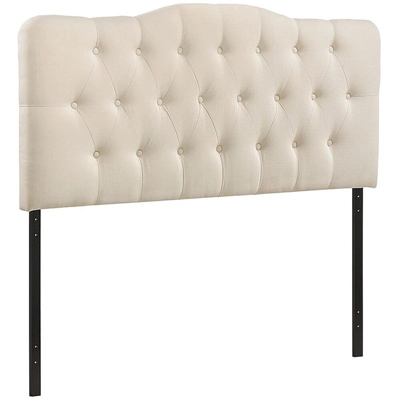 Tête de lit capitonnée en tissu pour grand lit (King)
