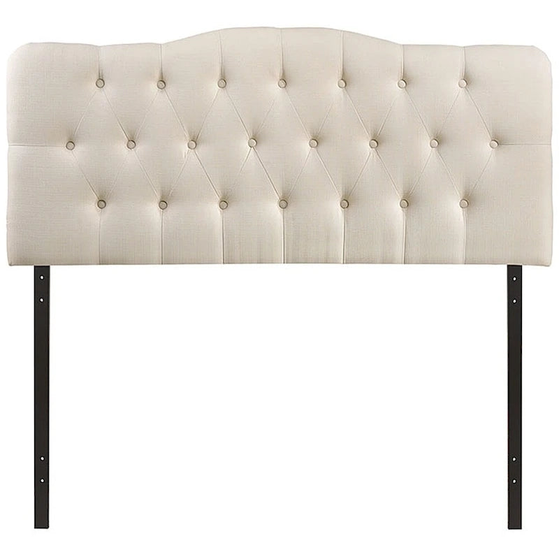 Tête de lit capitonnée en tissu pour grand lit (King)