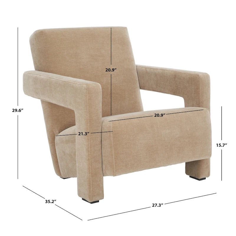 Fauteuil d'appoint moderne en velours - 27 po L x 35 po P x 30 po H - 27Lx35Px30H