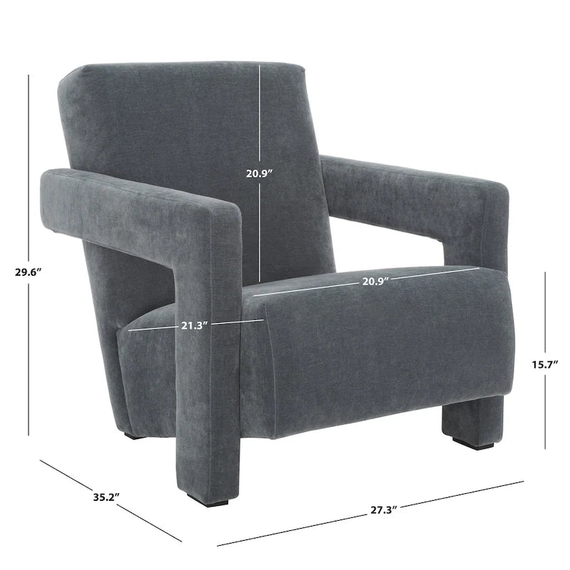 Fauteuil d'appoint moderne en velours - 27 po L x 35 po P x 30 po H - 27Lx35Px30H