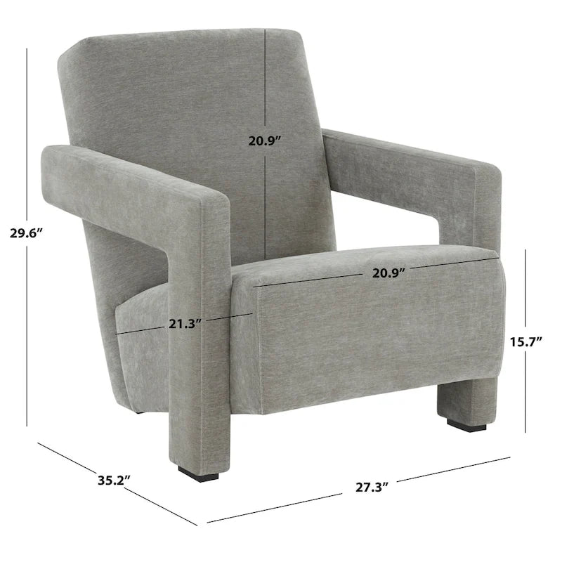 Fauteuil d'appoint moderne en velours - 27 po L x 35 po P x 30 po H - 27Lx35Px30H