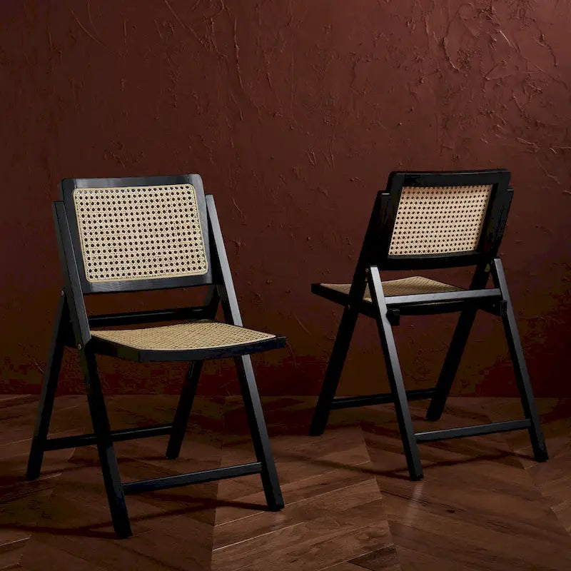 SAFAVIEH Couture Reinalda Cane Folding Dining Chair (Set of 2) - 18 In. W x 23 In. D x 33 In. H - 18Wx23Dx33H