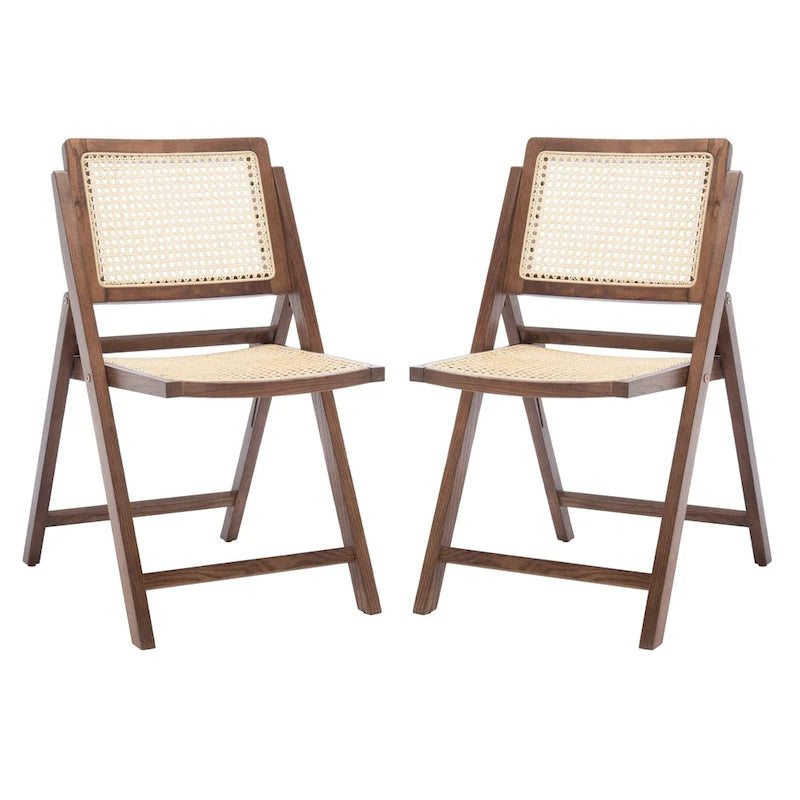 Chaise de salle à manger pliante en cannage (lot de 2) - 18 po L x 23 po P x 33 po H - 18L x 23P x 33H