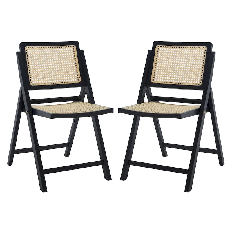 Chaise de salle à manger pliante en cannage (lot de 2) - 18 po L x 23 po P x 33 po H - 18L x 23P x 33H