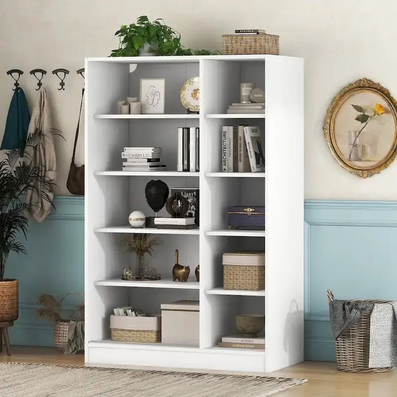 Armoire à rideaux 3 portes avec étagères