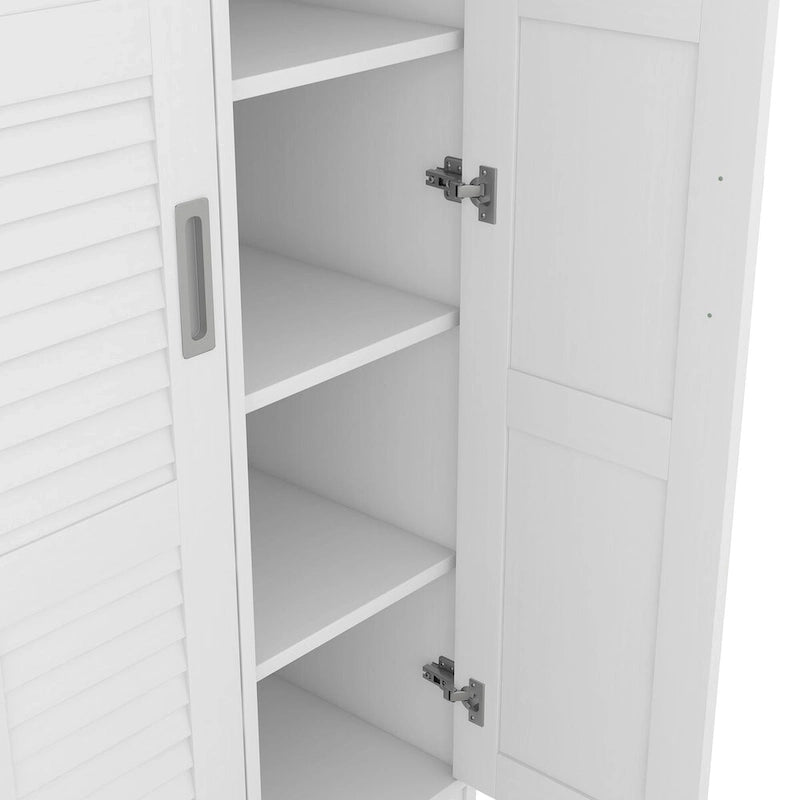 Armoire à rideaux 3 portes avec étagères