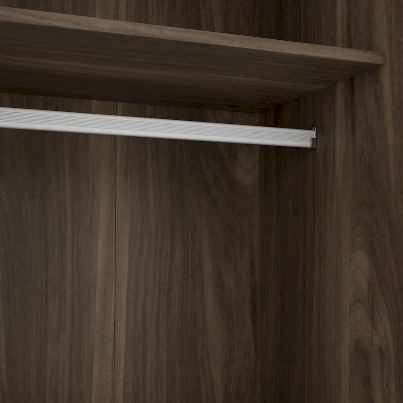 Armoire à rideaux 3 portes avec étagères