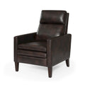 Fauteuil inclinable à pousser en similicuir, fauteuil de relaxation manuel élégant, structure robuste et repose-pieds extensible, siège de détente haut de gamme, meuble de salon indispensable