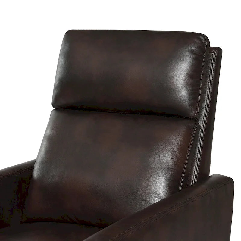 Fauteuil inclinable à pousser en similicuir, fauteuil de relaxation manuel élégant, structure robuste et repose-pieds extensible, siège de détente haut de gamme, meuble de salon indispensable