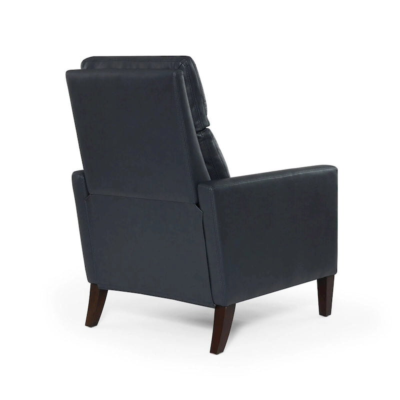 Fauteuil inclinable à pousser en similicuir, fauteuil de relaxation manuel élégant, structure robuste et repose-pieds extensible, siège de détente haut de gamme, meuble de salon indispensable