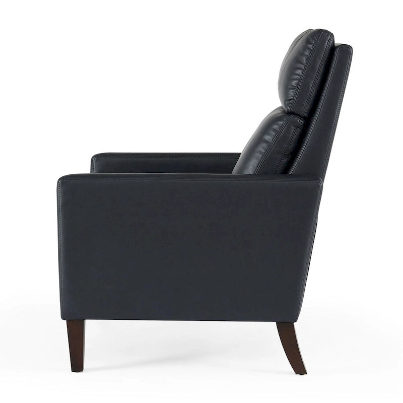 Fauteuil inclinable à pousser en similicuir, fauteuil de relaxation manuel élégant, structure robuste et repose-pieds extensible, siège de détente haut de gamme, meuble de salon indispensable