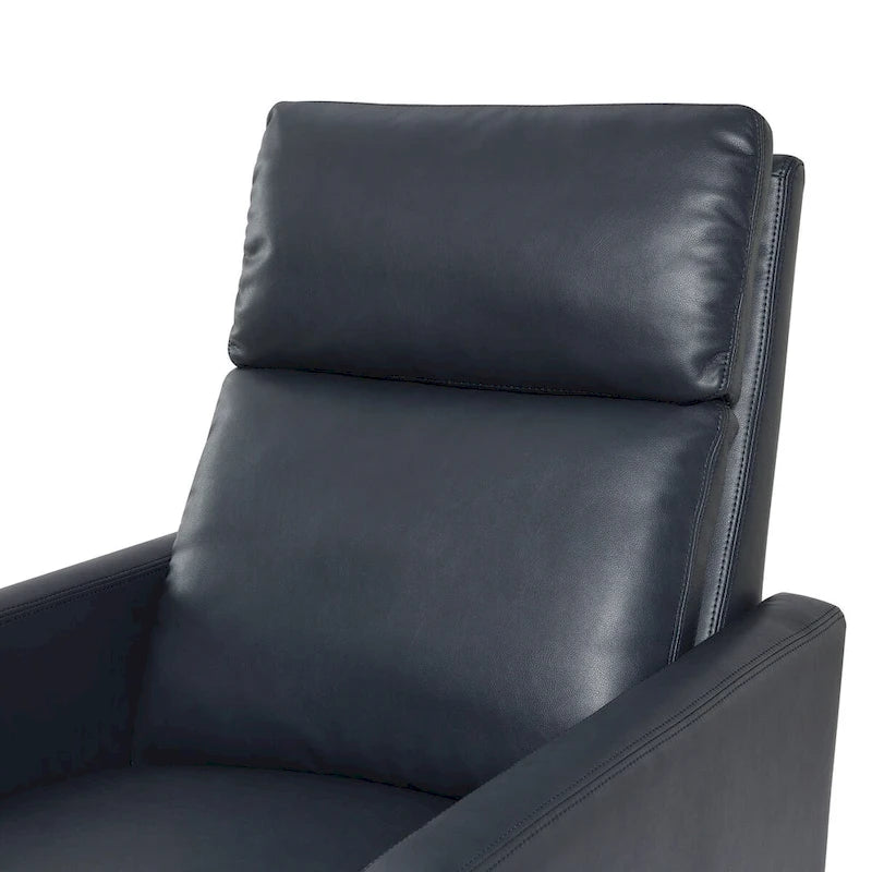 Fauteuil inclinable à pousser en similicuir, fauteuil de relaxation manuel élégant, structure robuste et repose-pieds extensible, siège de détente haut de gamme, meuble de salon indispensable