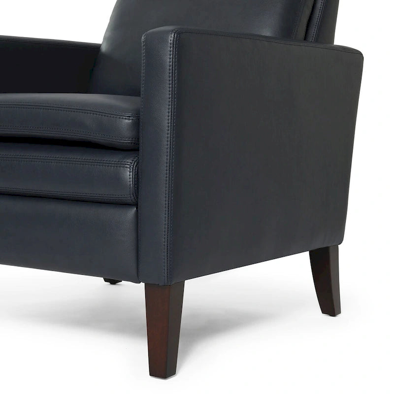 Fauteuil inclinable à pousser en similicuir, fauteuil de relaxation manuel élégant, structure robuste et repose-pieds extensible, siège de détente haut de gamme, meuble de salon indispensable