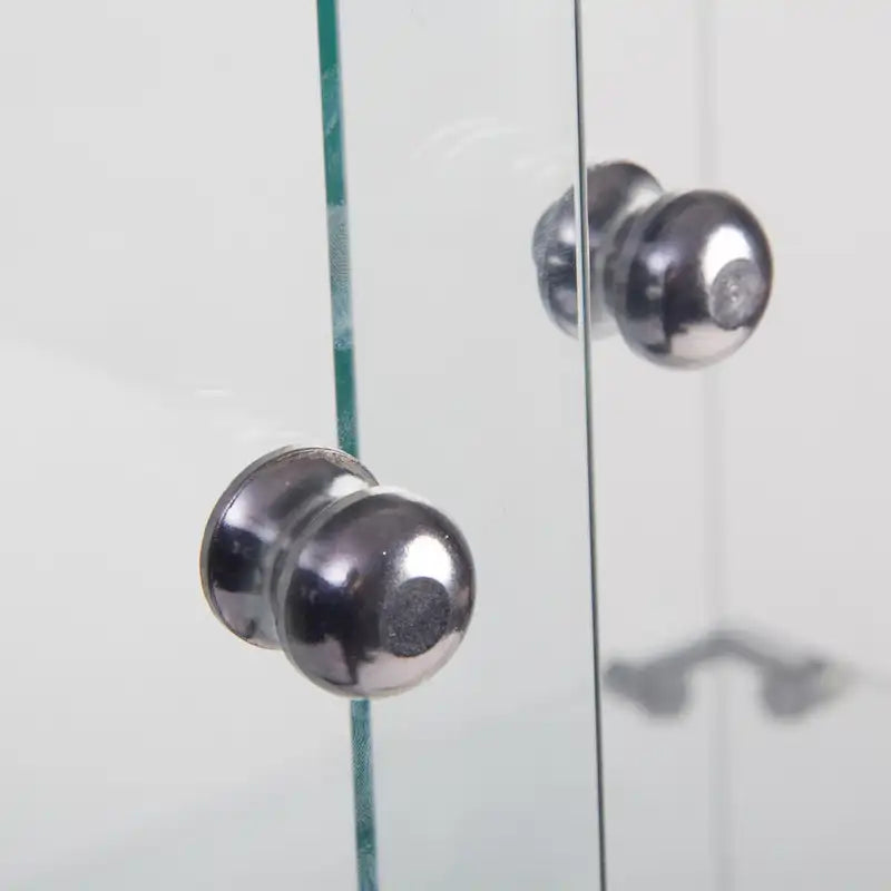 Vitrine en verre à deux portes avec 2 étagères, présentoir de rangement sur pied, élégante vitrine pour objets de collection, décoration, livres dans le salon et le bureau