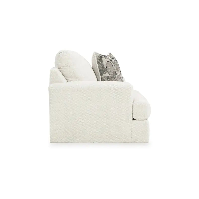 Fauteuil d'accent de 51 pouces, 1 coussin, siège surdimensionné lâche, polyester blanc