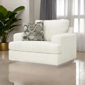 Fauteuil d'accent de 51 pouces, 1 coussin, siège surdimensionné lâche, polyester blanc